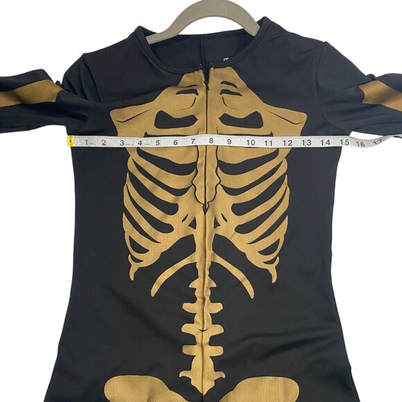 Tipsy Elves Womens Skeleton Print Costume Bodysuit S Halloween fun party event - Picture 6 of 9